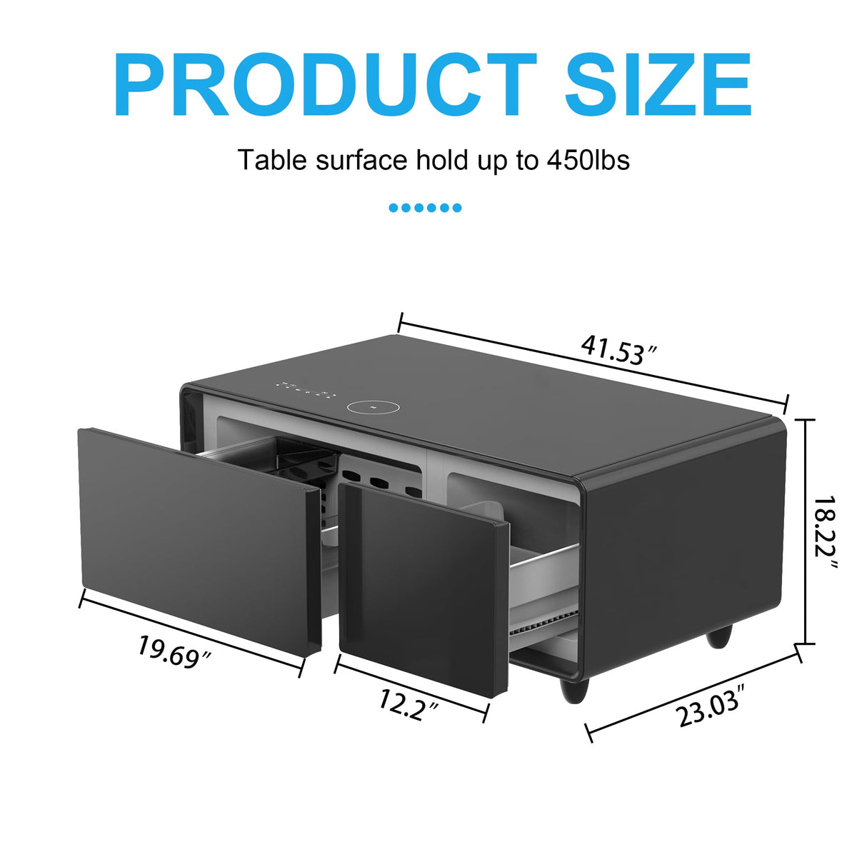 Smart Coffee Table with Built-In Fridge