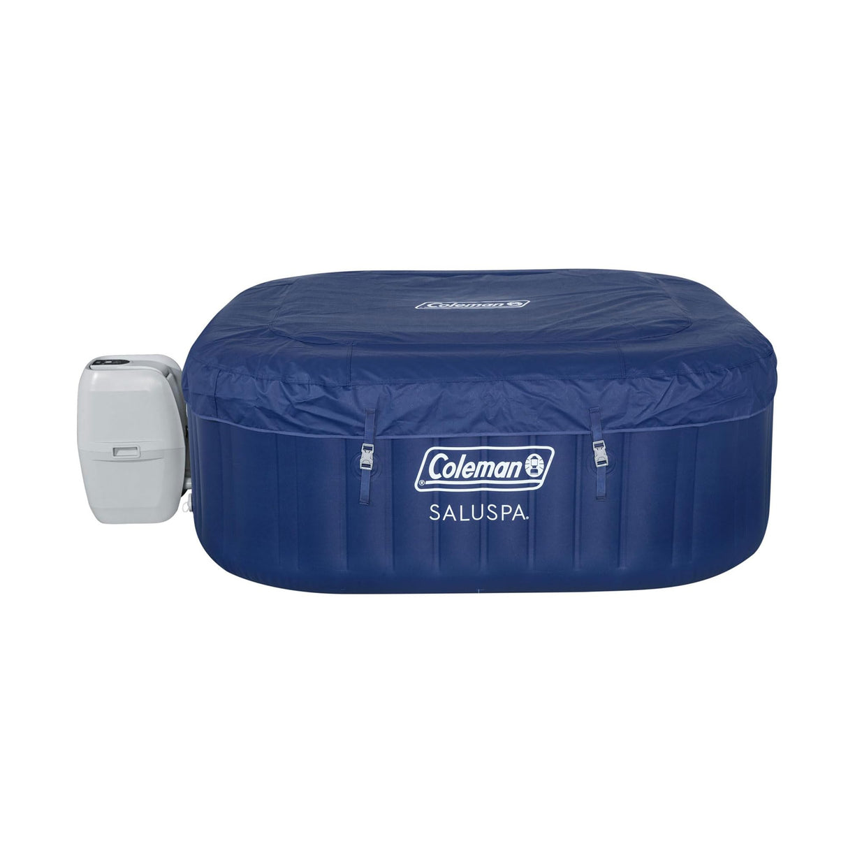 Coleman Hawaii AirJet Large Square 4 to 6 Person Inflatable Hot Tub Portable Outdoor Spa with 140 AirJets and EnergySense Cover, Grey