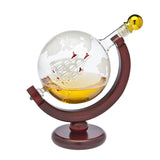 Whiskey Decanter Globe Set with 2 Etched Whiskey Glasses