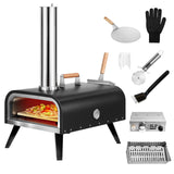 EDOSTORY Outdoor Pizza Oven, Wood Fired for Outside, Patio Maker With Stone, Peel, Grill Rack, and Waterproof Cover for Backyard Camping