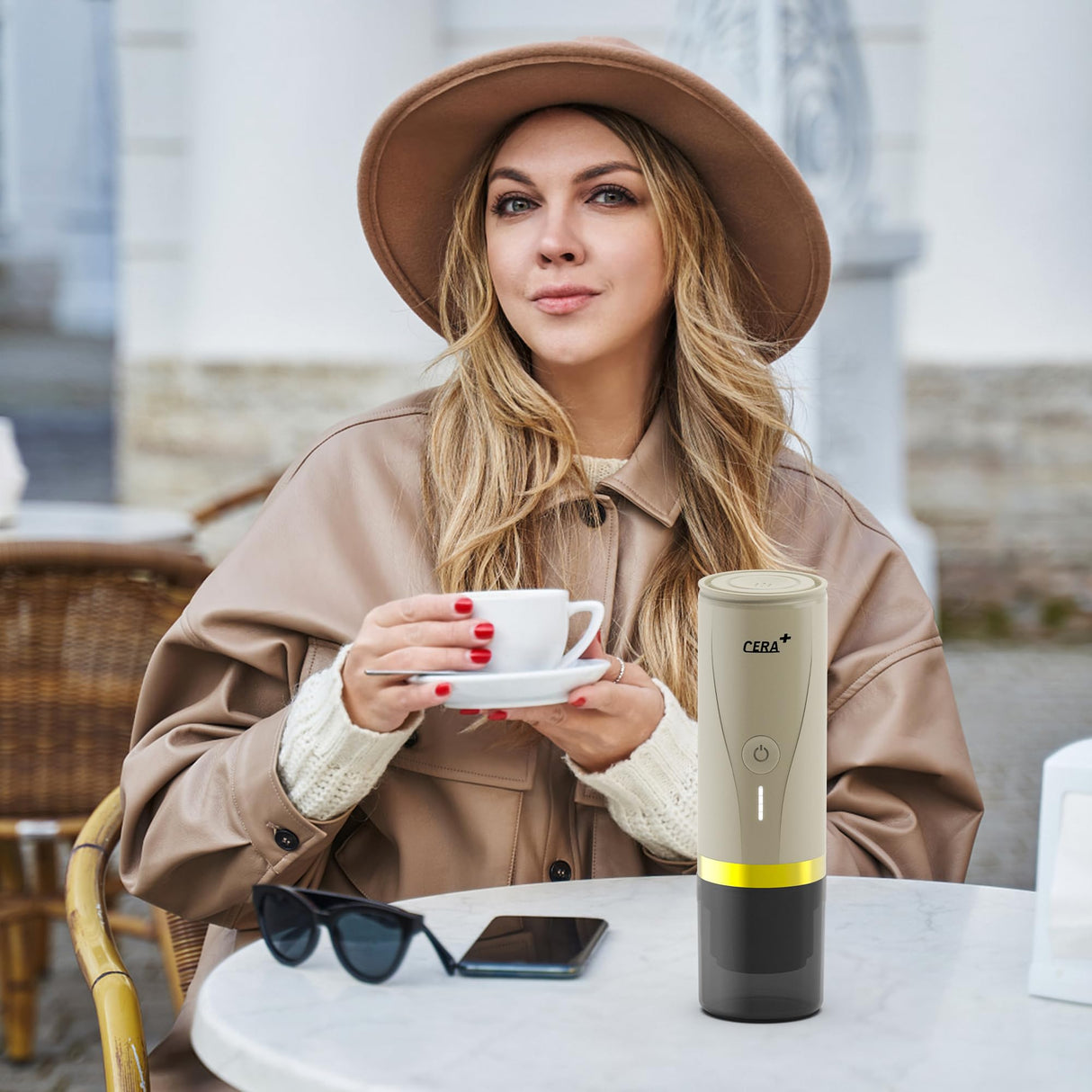 CERA+ Portable Electric Espresso Machine, Self-Heating Coffee Make