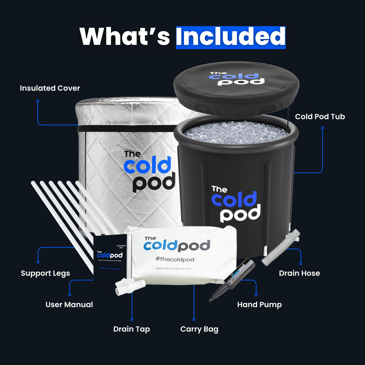 Ice Bath Tub for Athletes with Cover: 85 Gallons Cold Plunge Tub for Recovery, Multiple Layered Portable Ice Bath Plunge Pool by The Cold Pod