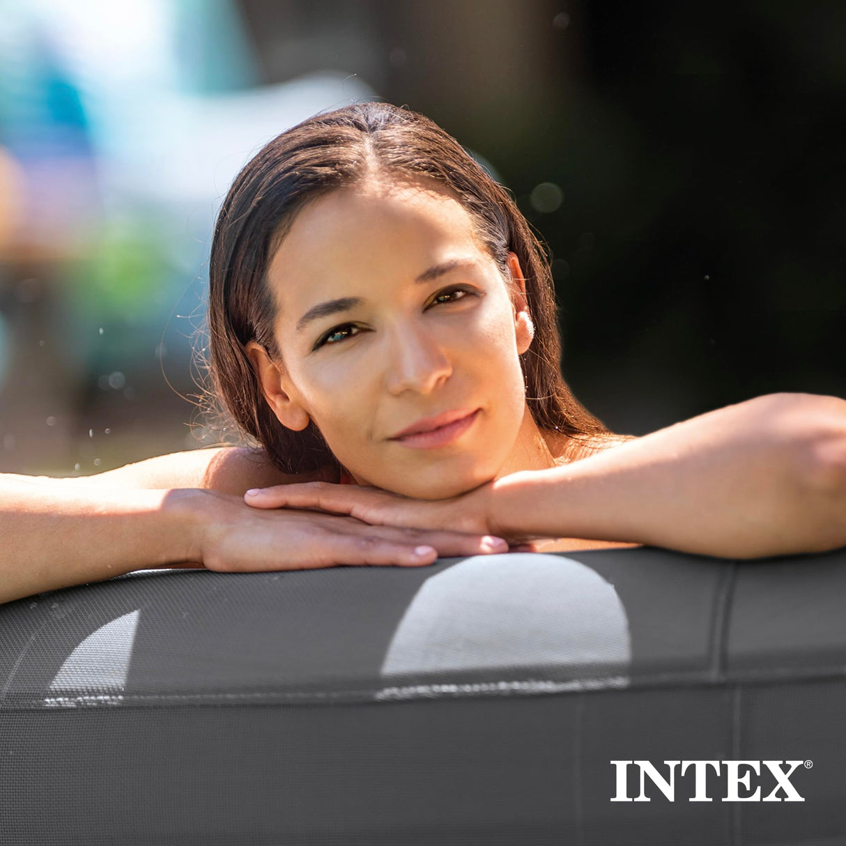 INTEX 28483E SimpleSpa Inflatable Hot Tub 4 Person Bubble Massage Spa: Includes Insulated Cover – Built-in QuickFill Inflation – Soothing Jets – 77" x 26"