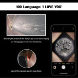 I Love You 100 Languages Projection Necklace with Rose