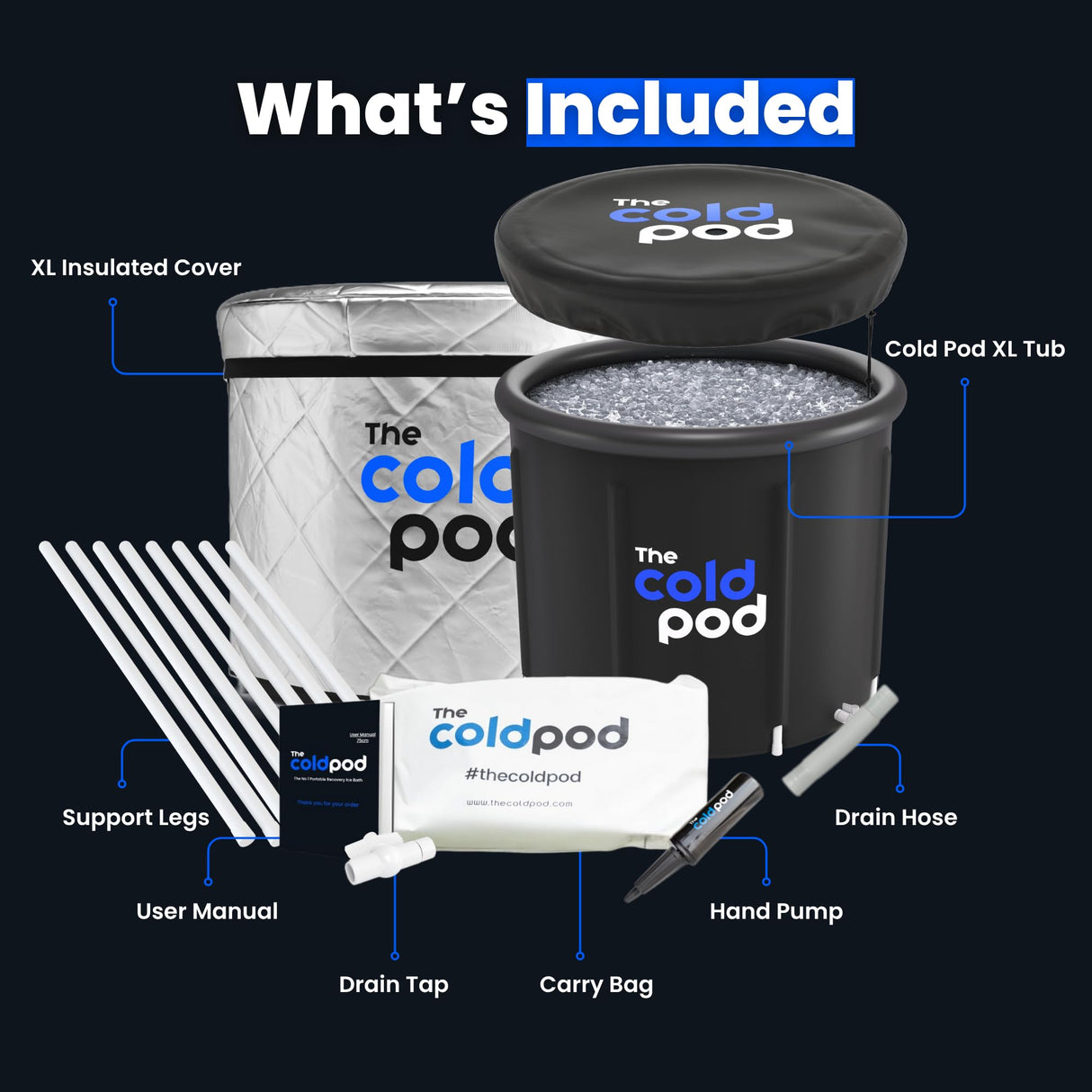 Ice Bath Tub for Athletes with Cover: 85 Gallons Cold Plunge Tub for Recovery, Multiple Layered Portable Ice Bath Plunge Pool by The Cold Pod
