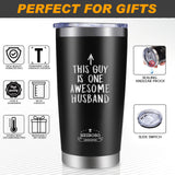 Gifts for Men - 6-in-1 Gift Set with Stainless Steel Tumbler,Multi-Tool Knife,LED Gloves & Tool Pen Keepsake Box | Last Minute Birthday, Father's Day Anniversary Box Gifts for Dad,Husband