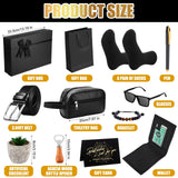 Skylety 13 Pcs Birthday Gifts Baskets for Men Gift for Men Birthday Gift Box 16 oz Tumblers Wallet Toiletry Bag Belt Sock Bottle Opener Bracelet Glasses Keychain for Dad Boyfriend Husband