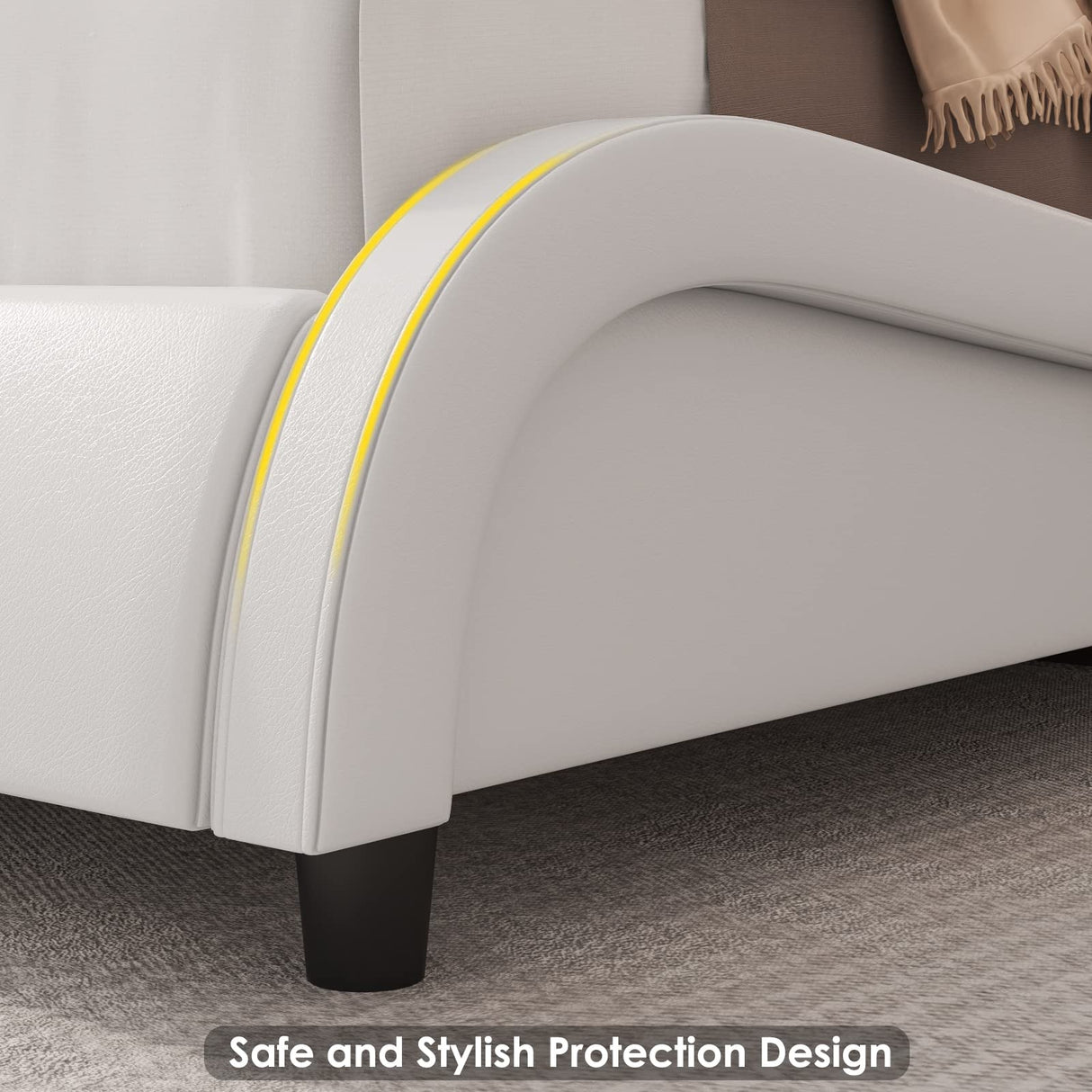 Keyluv Modern Upholstered King Bed Frame
