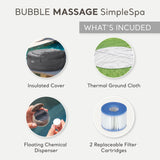 INTEX 28483E SimpleSpa Inflatable Hot Tub 4 Person Bubble Massage Spa: Includes Insulated Cover – Built-in QuickFill Inflation – Soothing Jets – 77" x 26"