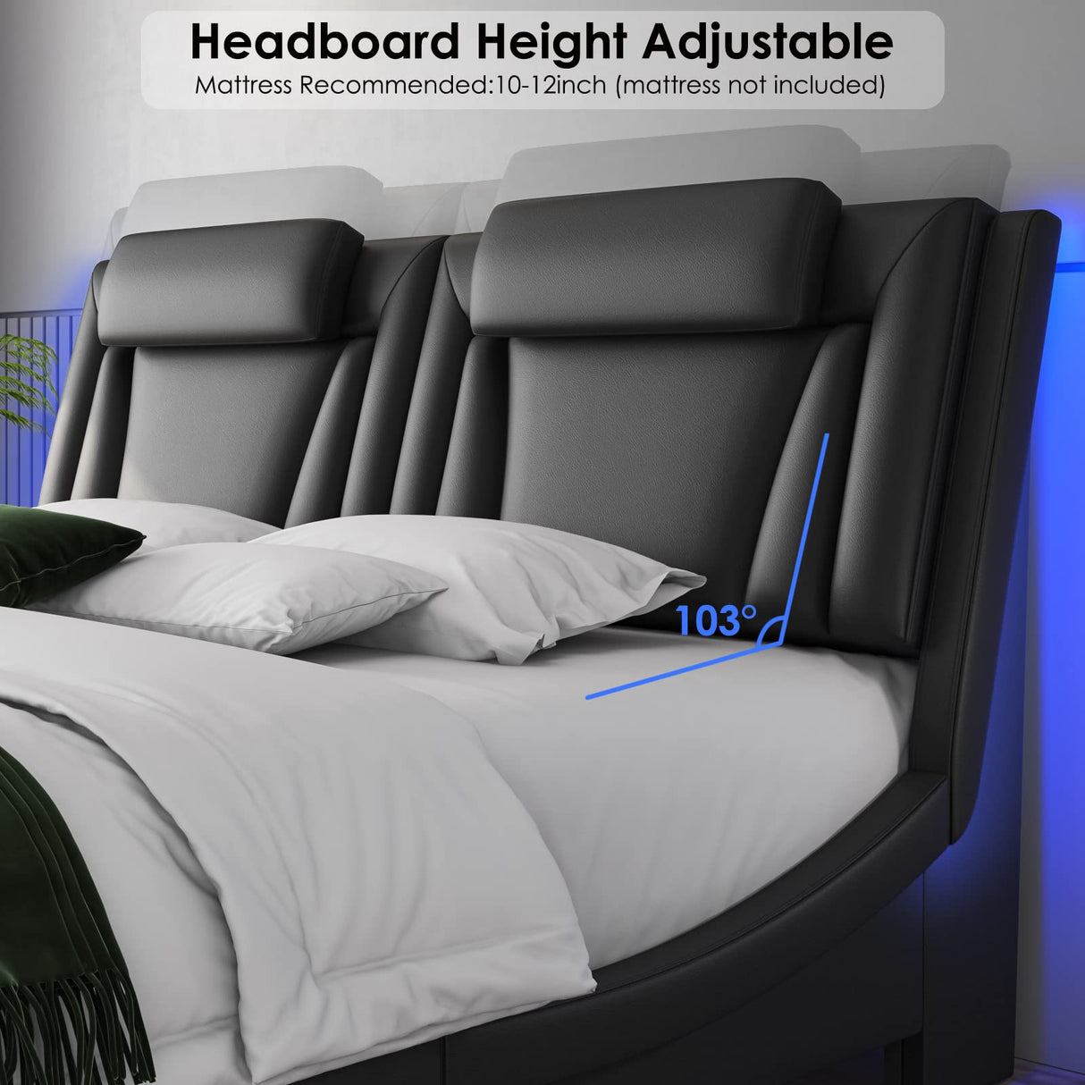 Keyluv Modern Upholstered King Bed Frame