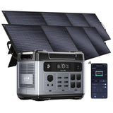 OUKITEL P2001 PLUS 2400W Portable Power Station, 2048Wh Large Capacity Solar Generator with 200W Solar Panel,LiFePO4 (LFP) Battery, AC/DC BMS Emergency Power Station for Home Backup, Camping