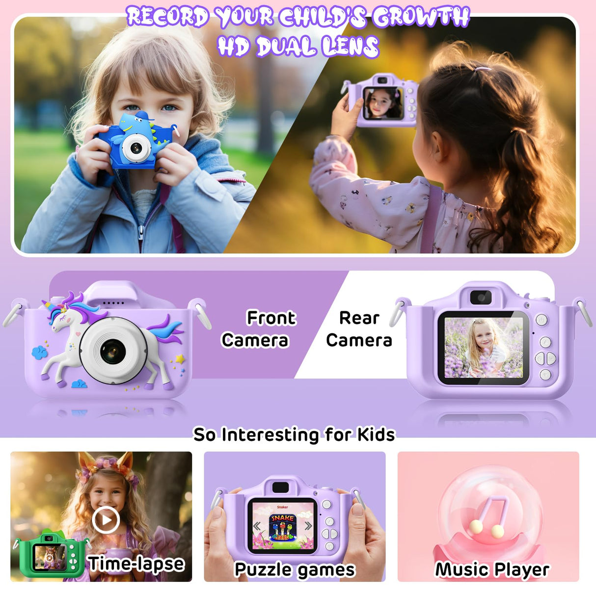 Unicorn Kids Camera Toys