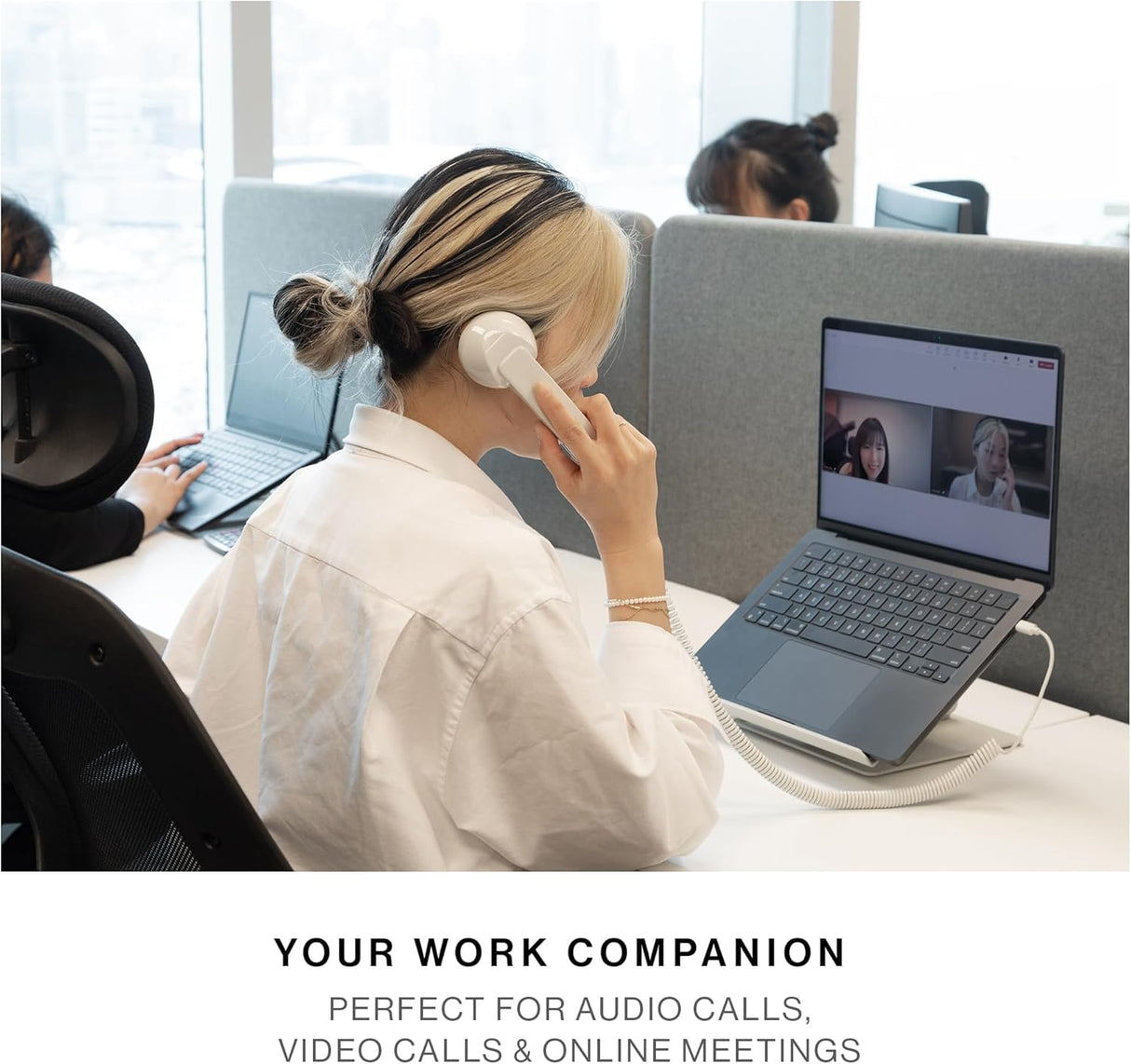 Native Union Pop Phone – Retro Telephone Handset with Mic & Speaker, USB-C for iPhone, iPad, Laptop, Tablet, Samsung S25, Flip 7, Fold 7 – Hybrid Work, Calls, Video Conferences, Meetings (Black)