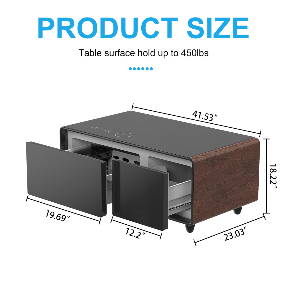 Smart Coffee Table with Built-In Fridge