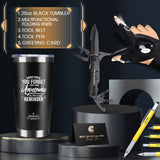 Gifts for Men - 6-in-1 Gift Set with Stainless Steel Tumbler,Multi-Tool Knife,LED Gloves & Tool Pen Keepsake Box | Last Minute Birthday, Father's Day Anniversary Box Gifts for Dad,Husband