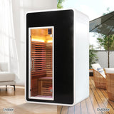 2 Person Infrared Sauna for Home,Canadian Cedar Outdoor Wooden Dry Sauna with Rapid Heating Tubes&Carbon Plate,LCD Control Panel and Tempered Glass Door (2-Person)
