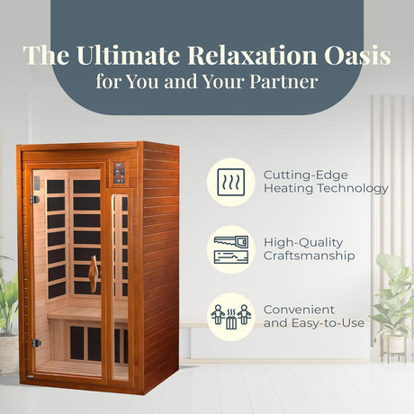 Dynamic Barcelona 1 to 2 Person Hemlock Wood Low  Infrared Sauna