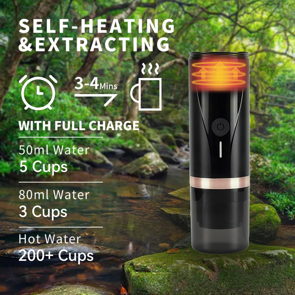 CERA+ Portable Electric Espresso Machine, Self-Heating Coffee Make