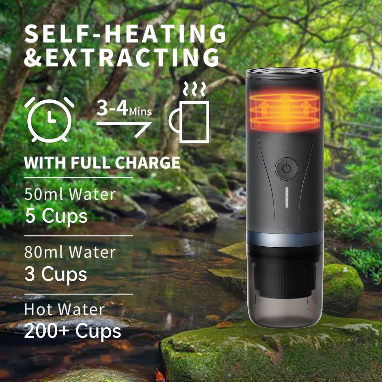 CERA+ Portable Electric Espresso Machine, Self-Heating Coffee Make