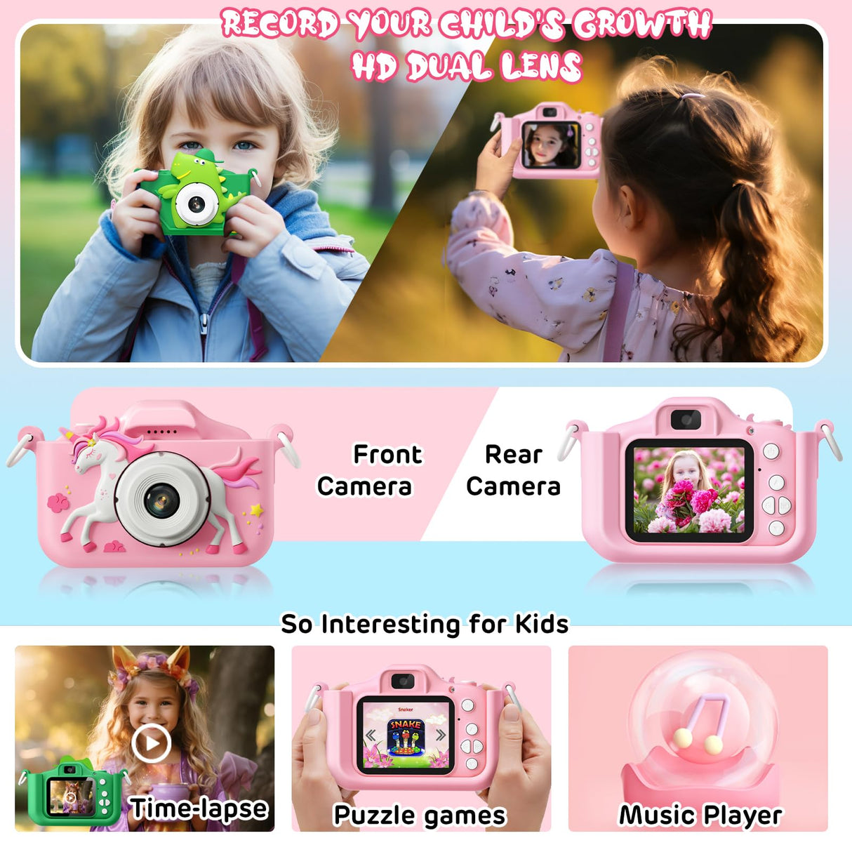 Unicorn Kids Camera Toys