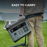 OUKITEL P2001 PLUS 2400W Portable Power Station, 2048Wh Large Capacity Solar Generator with 200W Solar Panel,LiFePO4 (LFP) Battery, AC/DC BMS Emergency Power Station for Home Backup, Camping