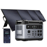 OUKITEL P2001 PLUS 2400W Portable Power Station, 2048Wh Large Capacity Solar Generator with 200W Solar Panel,LiFePO4 (LFP) Battery, AC/DC BMS Emergency Power Station for Home Backup, Camping