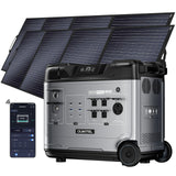 OUKITEL P2001 PLUS 2400W Portable Power Station, 2048Wh Large Capacity Solar Generator with 200W Solar Panel,LiFePO4 (LFP) Battery, AC/DC BMS Emergency Power Station for Home Backup, Camping