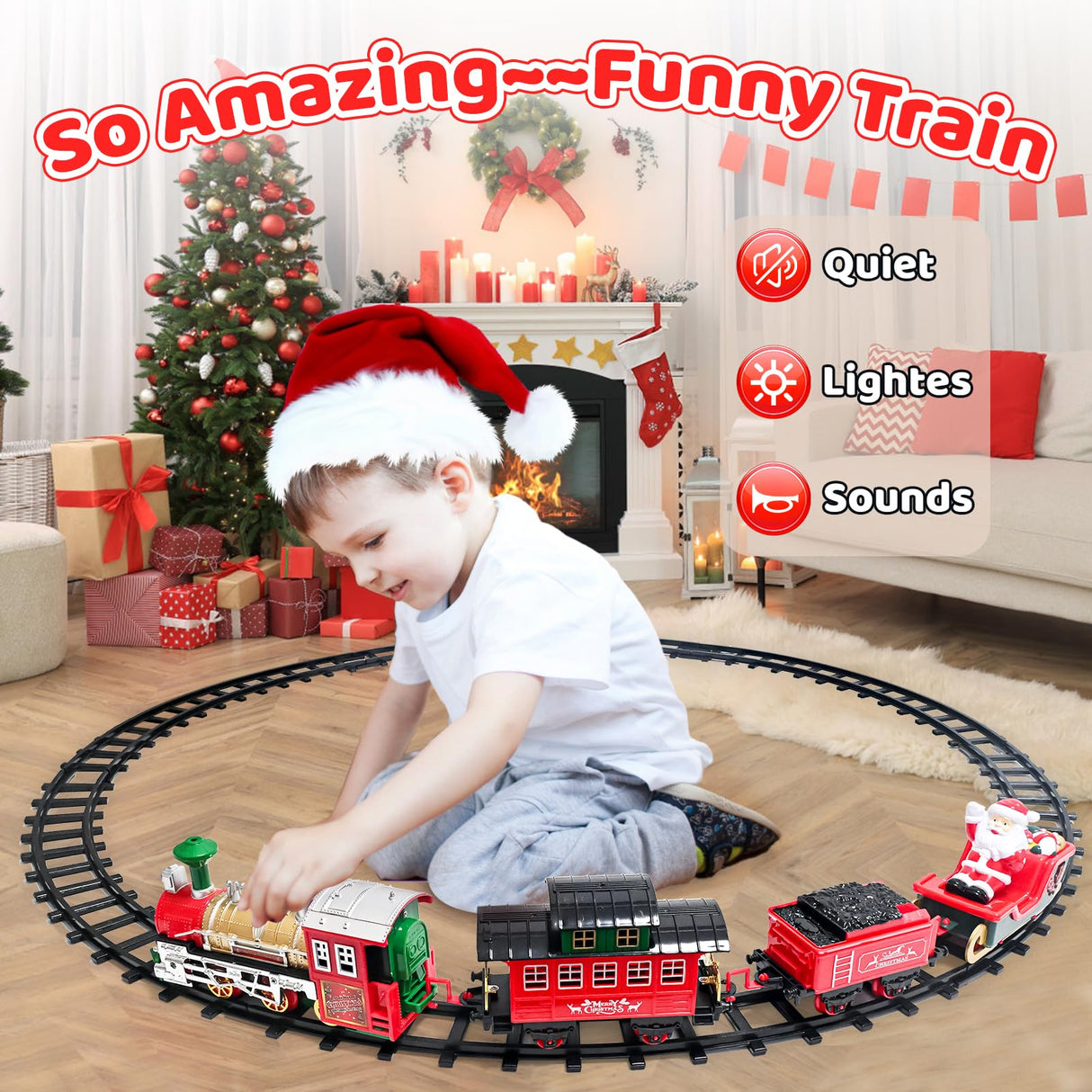 Yeashoo ™ Christmas Train Set Around The Tree