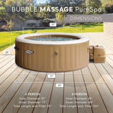INTEX 28425EH PureSpa Bubble Massage Spa Set Outdoor Inflatable Portable Hot Tub, Includes Energy Efficient Spa Cover, Saltwater System Ready, 4 Person, 77in x 28in