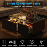 Smart Coffee Table with Built-In Fridge