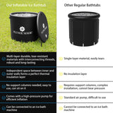 Ultimate Cold Plunge Tub Inflatable Ice Bath Tub With Cover for Athletes Portable & XXL Size Black, Water Chiller Compatible (Black-Elongated)