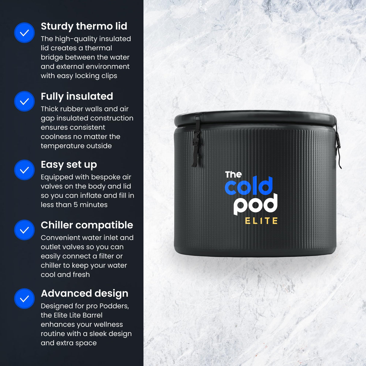 Ice Bath Tub for Athletes with Cover: 85 Gallons Cold Plunge Tub for Recovery, Multiple Layered Portable Ice Bath Plunge Pool by The Cold Pod