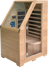 Durasage 1-Person Carbon Infrared Sauna for Home Use Indoor Hemlock Wood Sauna with 760W Heating Panels, Digital Touchpad, Relaxation Spa, Easy Assembly, Full Body Detox, Stress Relief
