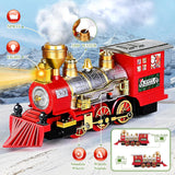 SpringFlower Christmas Train Set, Train Under Christmas Tree, Electric Train Toy for Boys and Girls, Train Toy with Light Smoke and Sound, Christmas Train Gifts for 3 4 5 6 7 8+ Year Old Kids