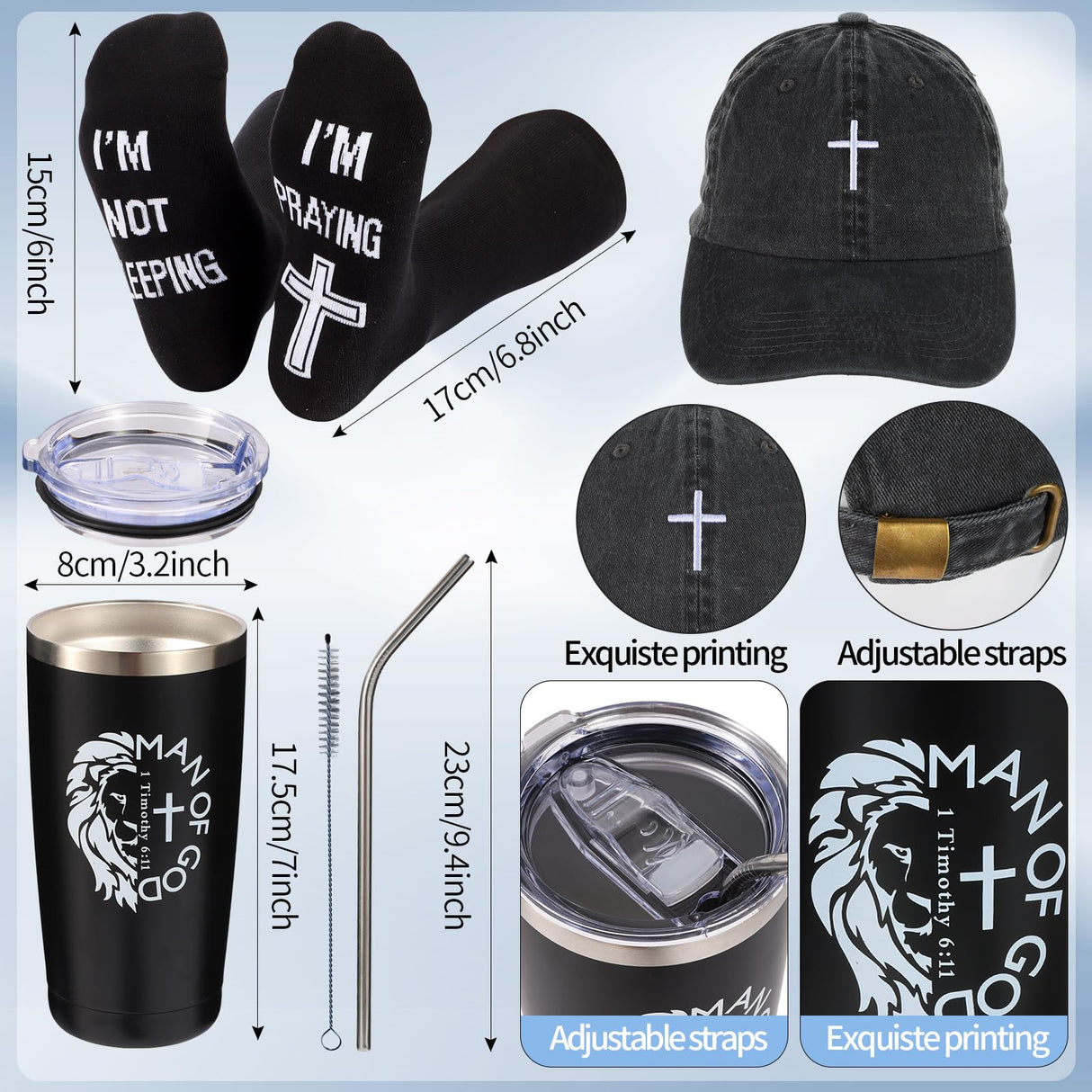 9 pcs Christian Gifts for Men Set