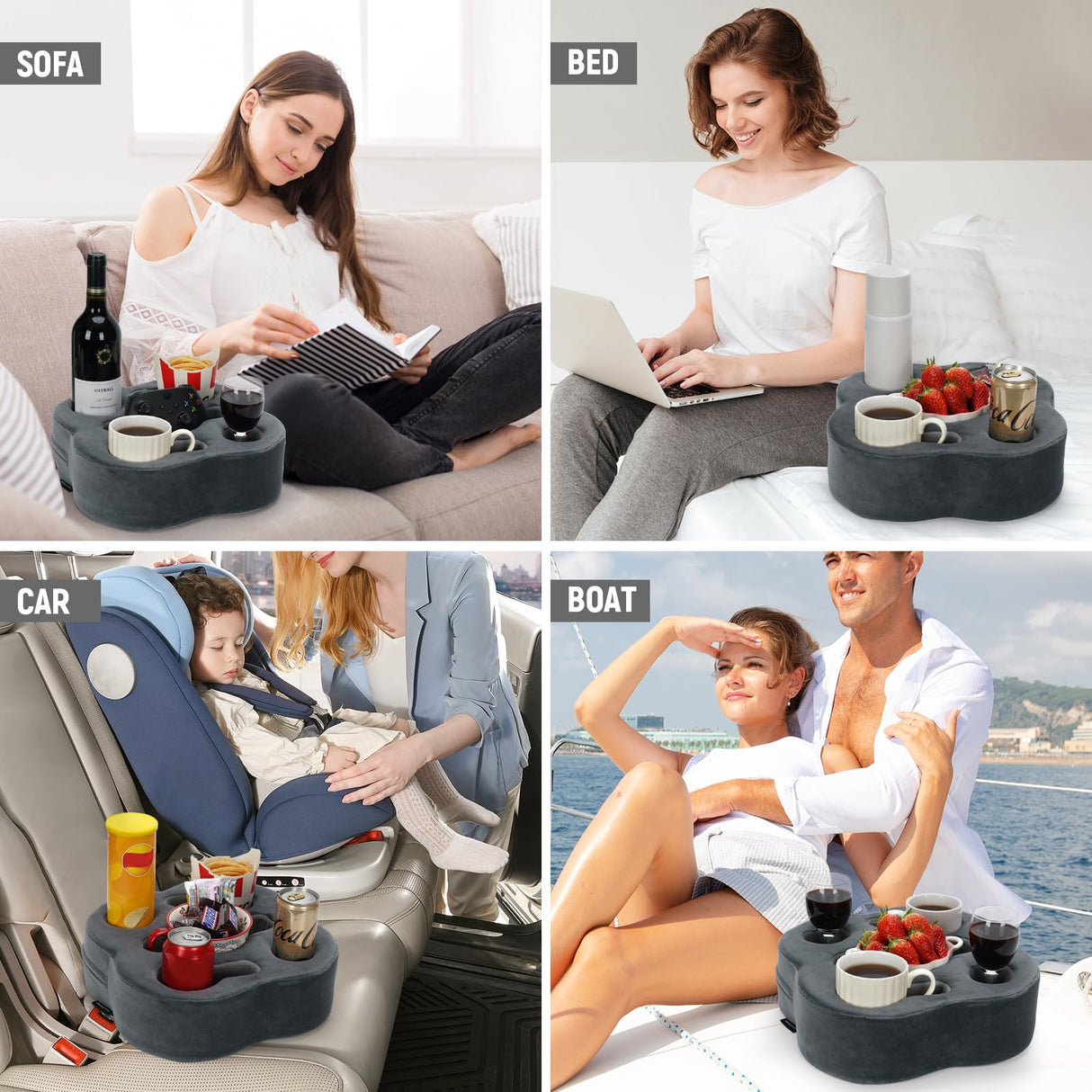 Couch Cup Holder Pillow, Sofa Organizer