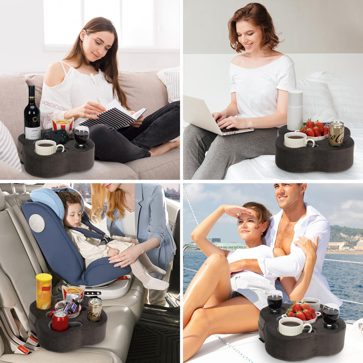 Couch Cup Holder Pillow, Sofa Organizer