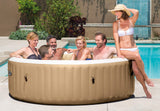 INTEX 28425EH PureSpa Bubble Massage Spa Set Outdoor Inflatable Portable Hot Tub, Includes Energy Efficient Spa Cover, Saltwater System Ready, 4 Person, 77in x 28in