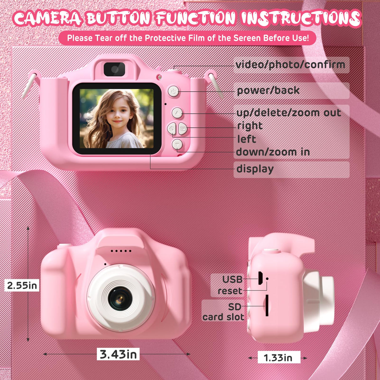 Unicorn Kids Camera Toys