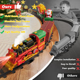Hanging Christmas Train Set with Light/Smoke/Sound/Music, Toy Train Set Around Under The Christmas Tree, Christmas Toys Gift with Santa Claus, Christmas Tree Train Set for Toddlers Kids 2-4 3-5 4-8