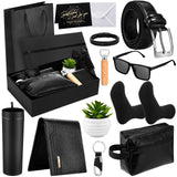 Skylety 13 Pcs Birthday Gifts Baskets for Men Gift for Men Birthday Gift Box 16 oz Tumblers Wallet Toiletry Bag Belt Sock Bottle Opener Bracelet Glasses Keychain for Dad Boyfriend Husband