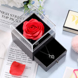 I Love You 100 Languages Projection Necklace with Rose