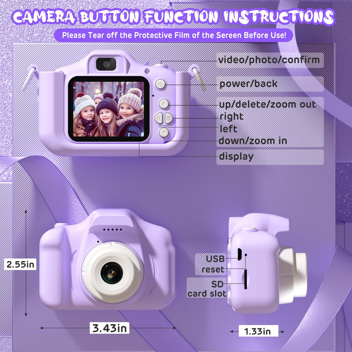 Unicorn Kids Camera Toys