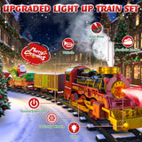 Hanging Christmas Train Set with Light/Smoke/Sound/Music, Toy Train Set Around Under The Christmas Tree, Christmas Toys Gift with Santa Claus, Christmas Tree Train Set for Toddlers Kids 2-4 3-5 4-8