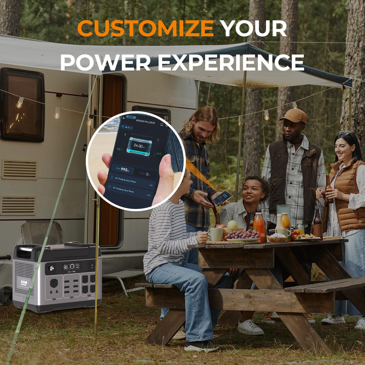 OUKITEL P2001 PLUS 2400W Portable Power Station, 2048Wh Large Capacity Solar Generator with 200W Solar Panel,LiFePO4 (LFP) Battery, AC/DC BMS Emergency Power Station for Home Backup, Camping