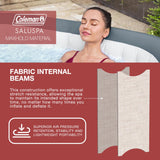Coleman Hawaii AirJet Large Square 4 to 6 Person Inflatable Hot Tub Portable Outdoor Spa with 140 AirJets and EnergySense Cover, Grey