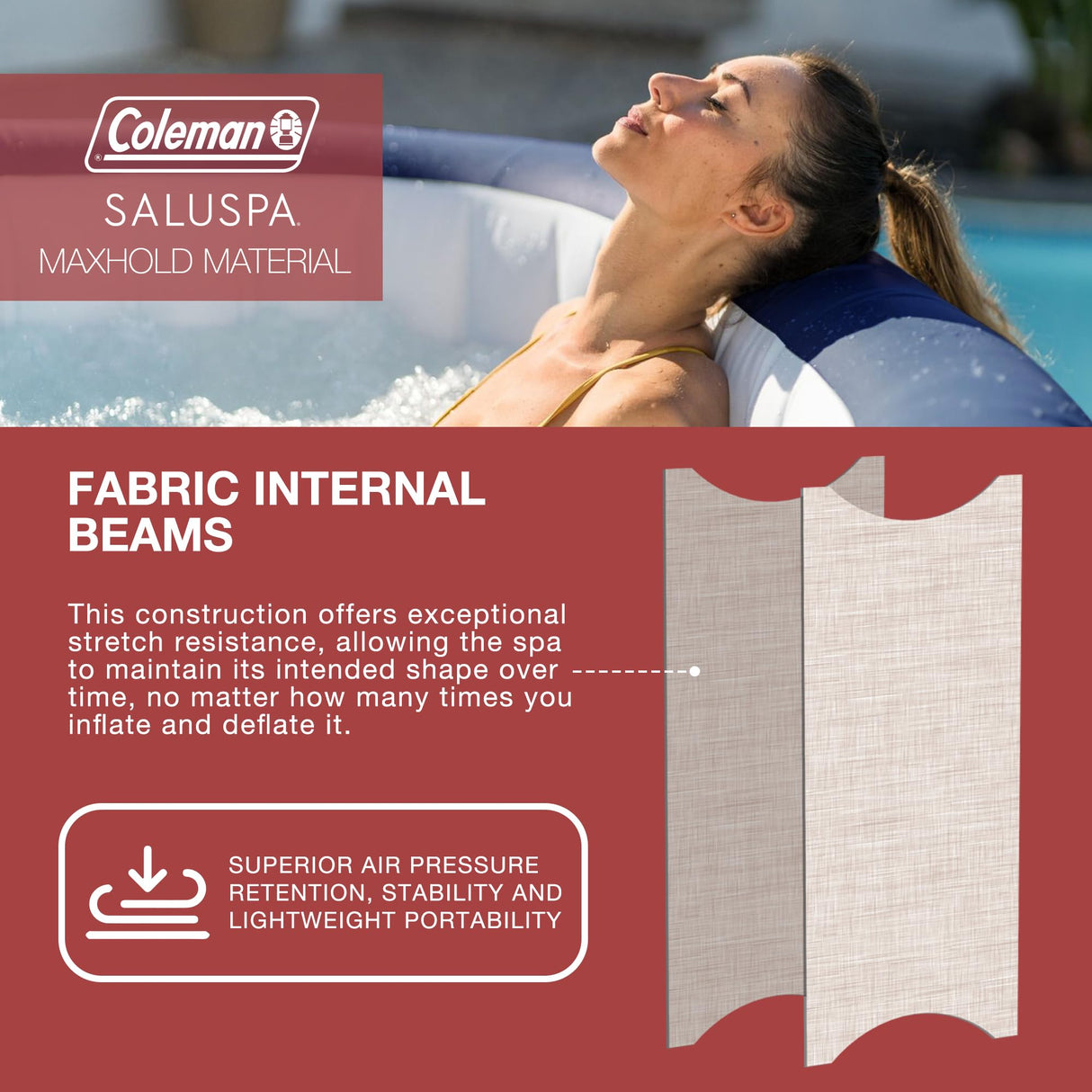 Coleman Hawaii AirJet Large Square 4 to 6 Person Inflatable Hot Tub Portable Outdoor Spa with 140 AirJets and EnergySense Cover, Grey