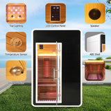 2 Person Infrared Sauna for Home,Canadian Cedar Outdoor Wooden Dry Sauna with Rapid Heating Tubes&Carbon Plate,LCD Control Panel and Tempered Glass Door (2-Person)