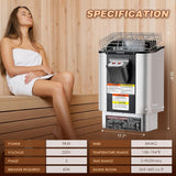 Mxmoonant Sauna Heater, 9KW 220V Electric Sauna Heaters Built-in Digital Control Sauna Stove Dry Steam Sauna Bath for Home Hotel Spa Max. 460 Cu.ft with Sauna Hygrothermograph