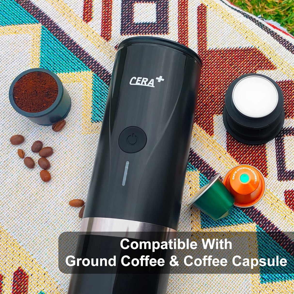 CERA+ Portable Electric Espresso Machine, Self-Heating Coffee Make